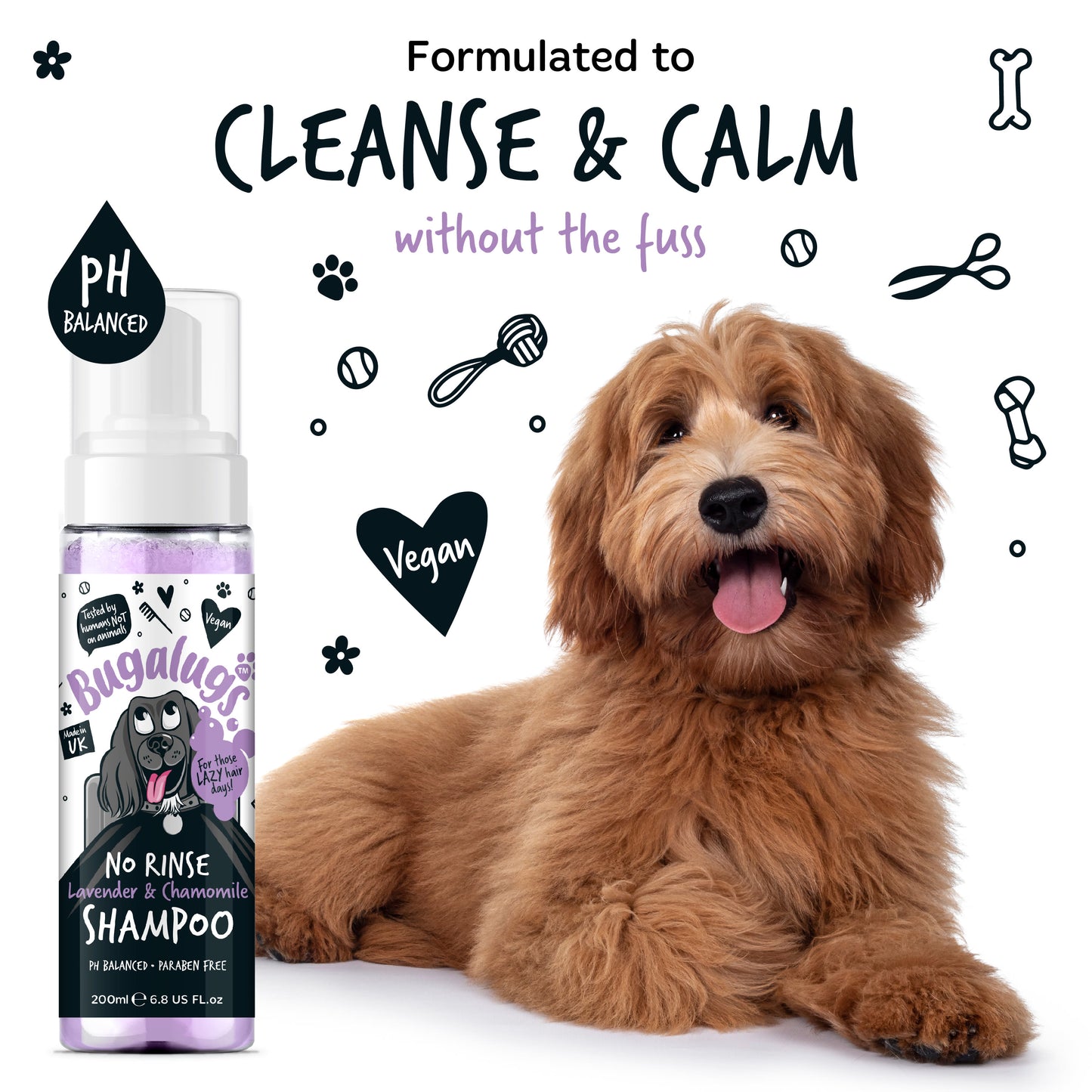 Bugalugs No Rinse Dog Shampoo - Lavender & Chamomile