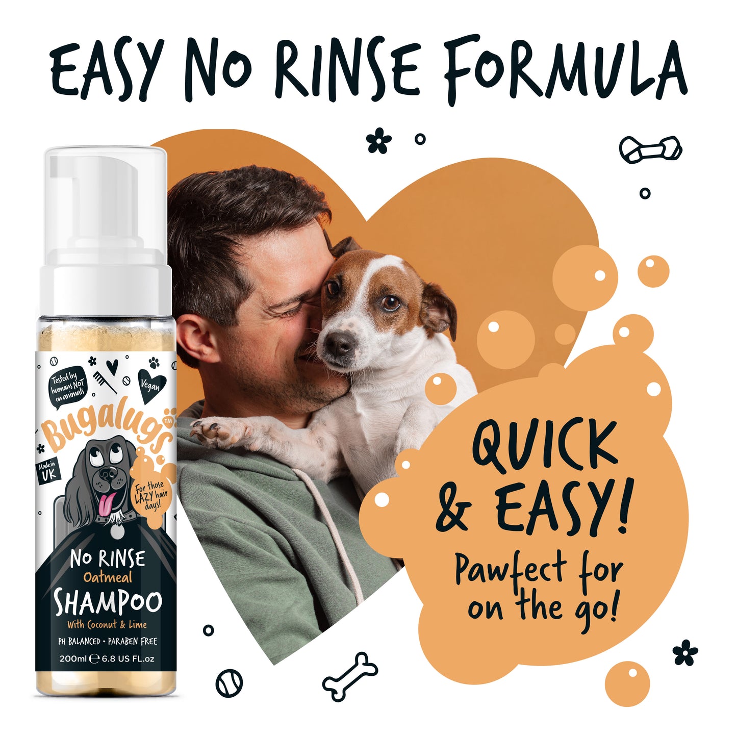 Bugalugs No Rinse Dog Shampoo - Oatmeal