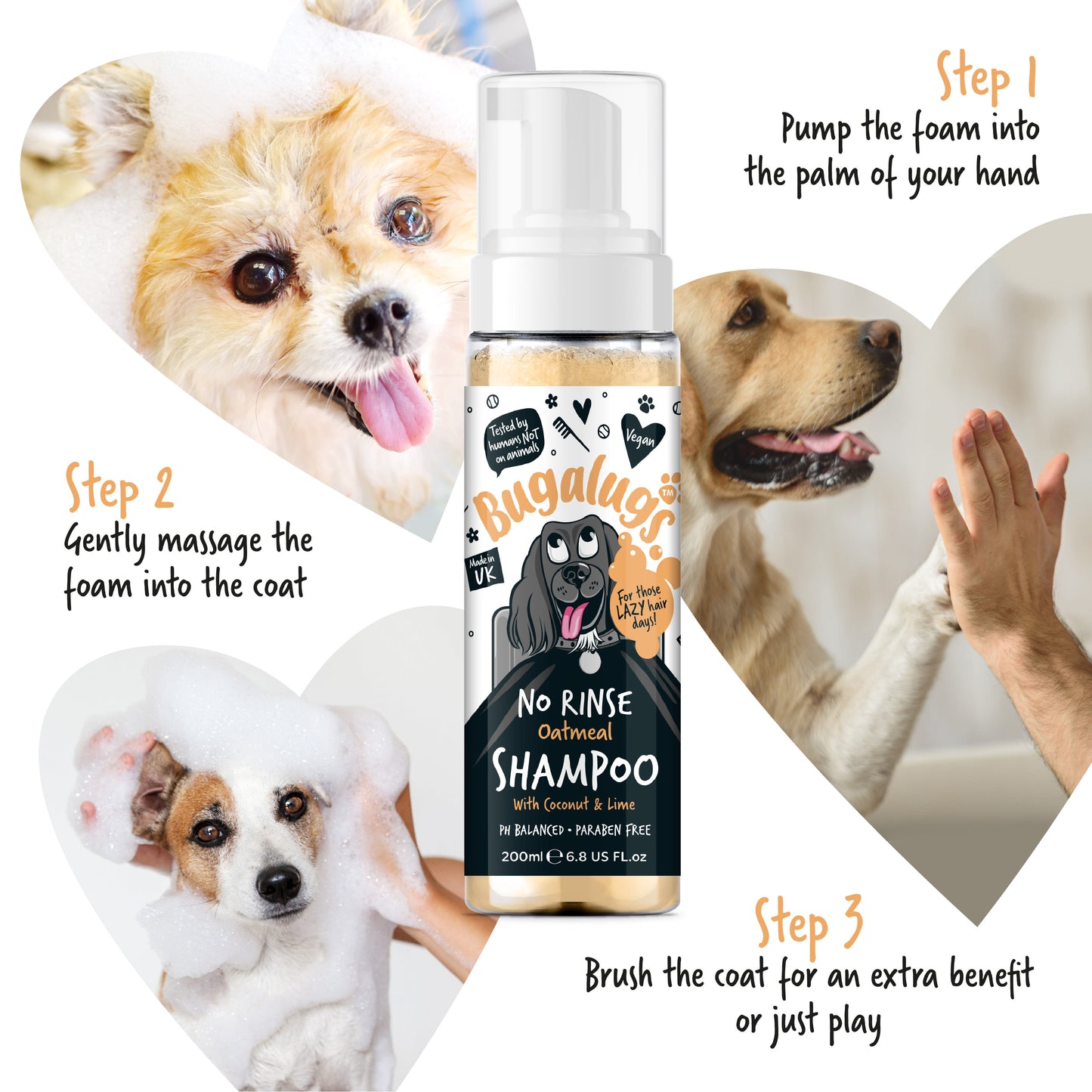 Bugalugs No Rinse Dog Shampoo - Oatmeal