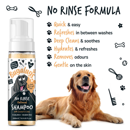 Bugalugs No Rinse Dog Shampoo - Oatmeal