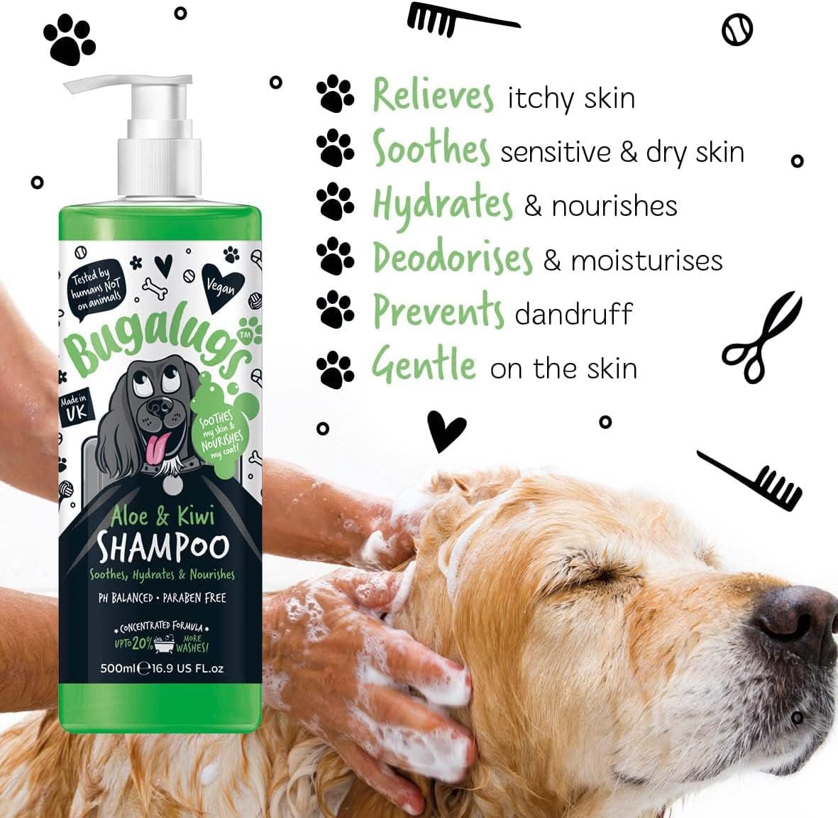 Bugalugs Soothing Aloe & Kiwi Dog Shampoo