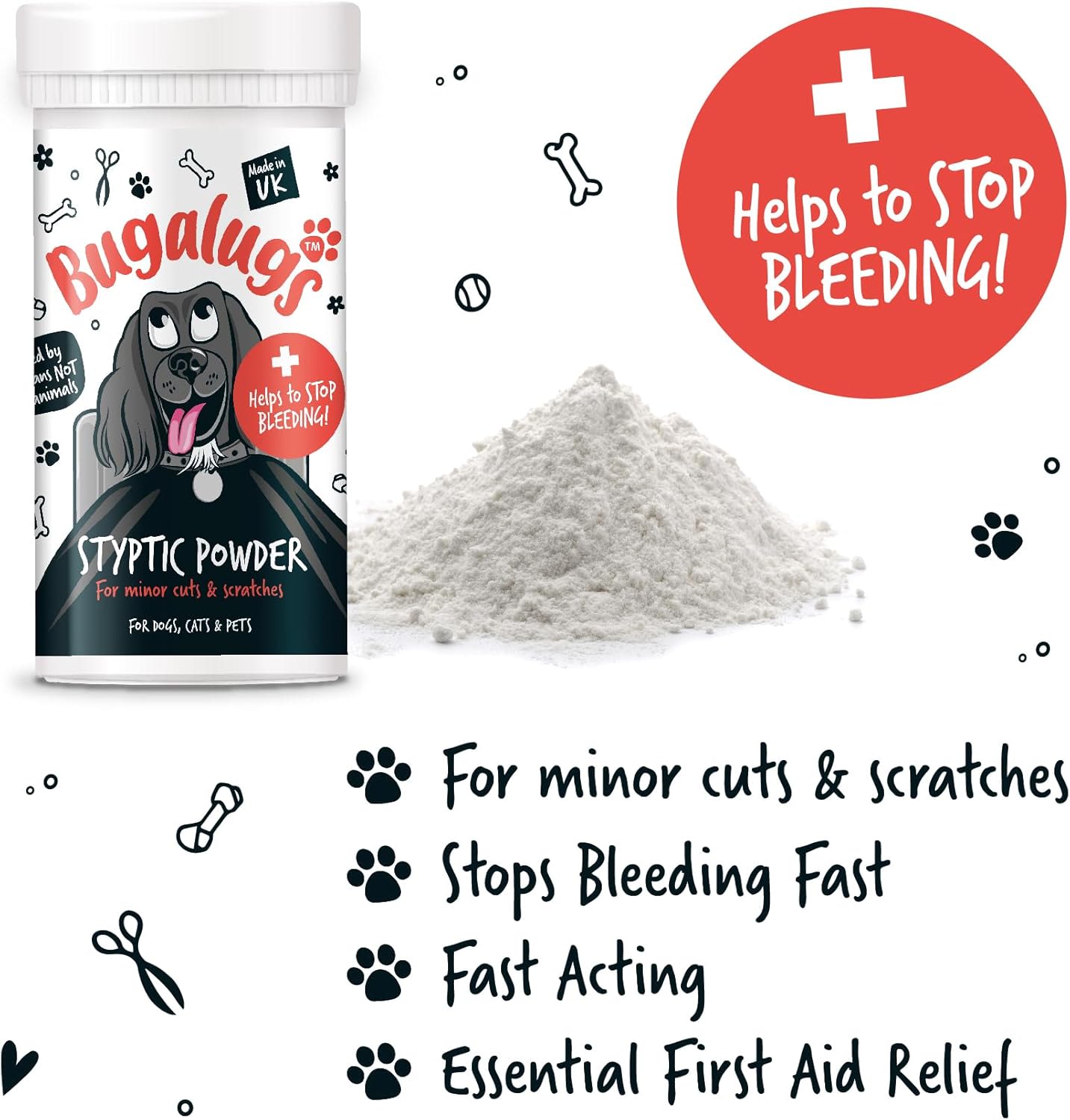 Bugalugs Styptic Powder for Dogs, Cats & Pets