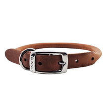 ancol-heritage-leather-round-sewn-dog-collar-chestnut