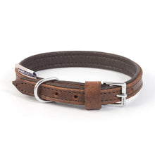 Ancol Heritage Vintage Leather Pad Dog Collar - Chestnut