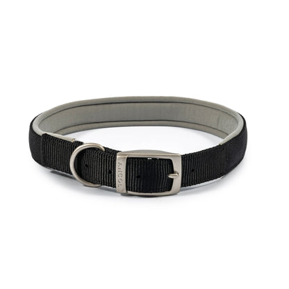 Ancol Viva Nylon Padded Buckle Dog Collar - Black