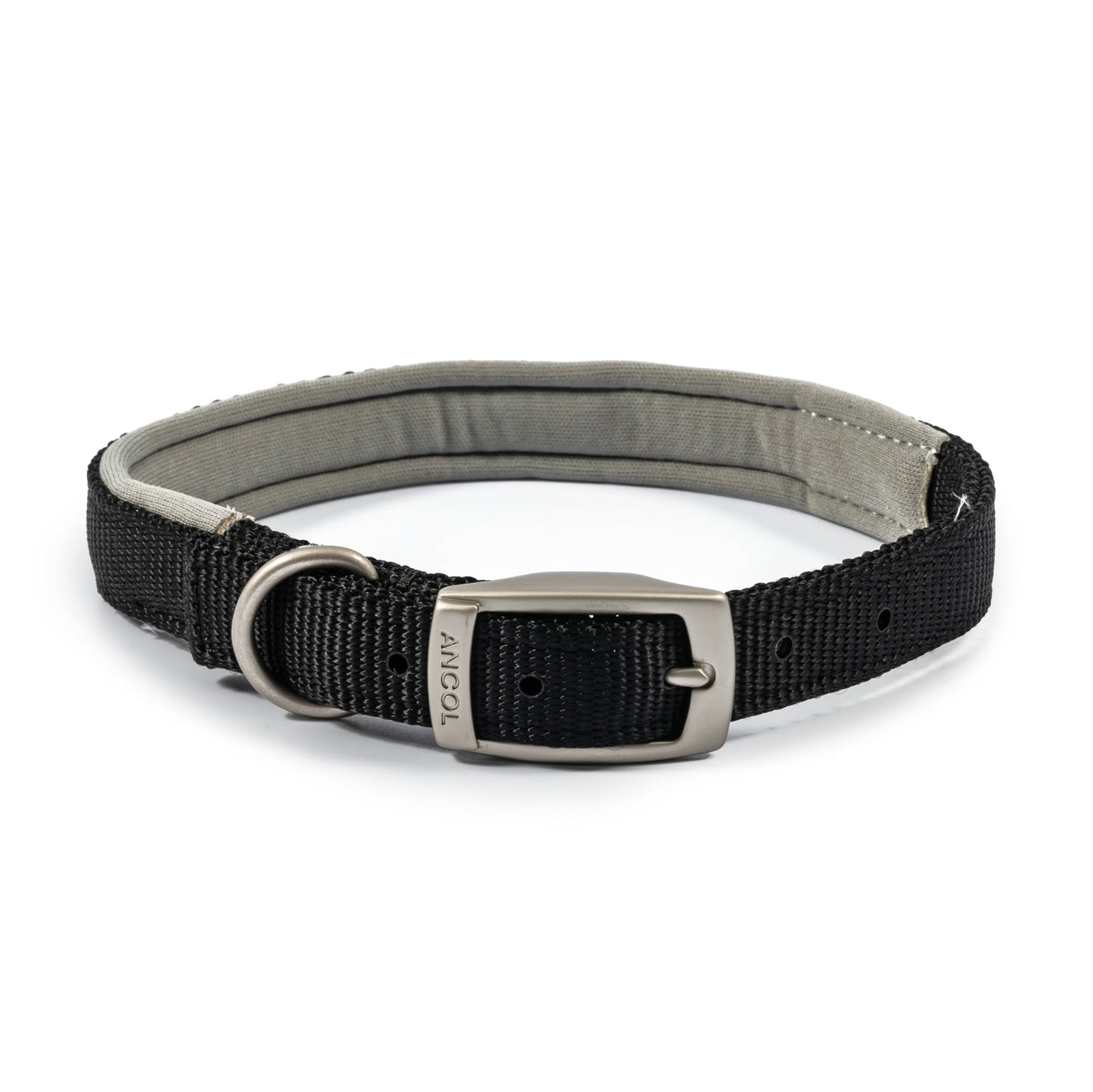 Ancol Viva Nylon Padded Buckle Dog Collar - Black