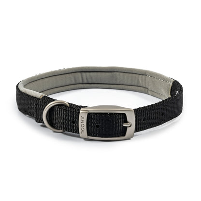 Ancol Viva Nylon Padded Buckle Dog Collar - Black