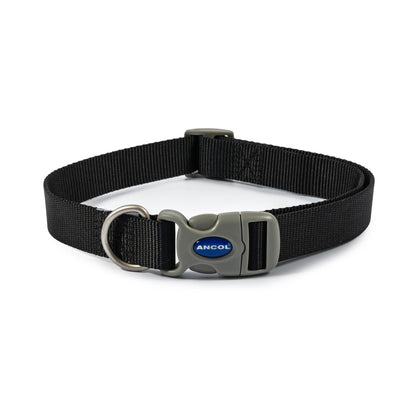 Ancol Viva Nylon Quick Fit Adjustable Dog Collar - Black