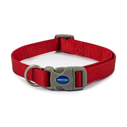 Ancol Viva Nylon Quick Fit Adjustable Dog Collar - Red