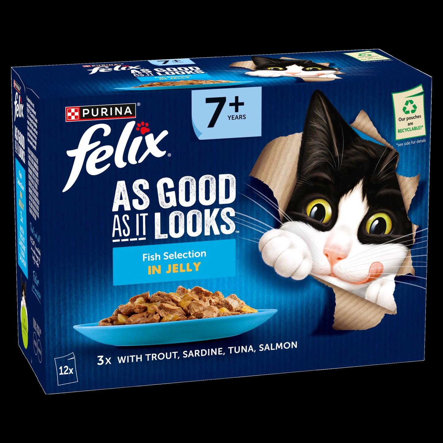 Felix As Good As it Looks Senior 7+ Fish in Jelly Wet Cat Food