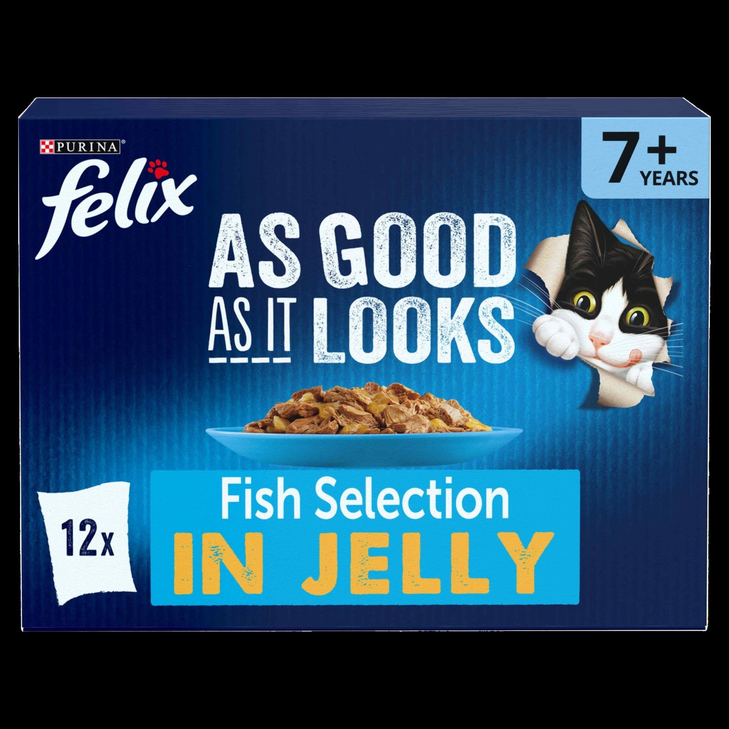 Felix As Good As it Looks Senior 7+ Fish in Jelly Wet Cat Food