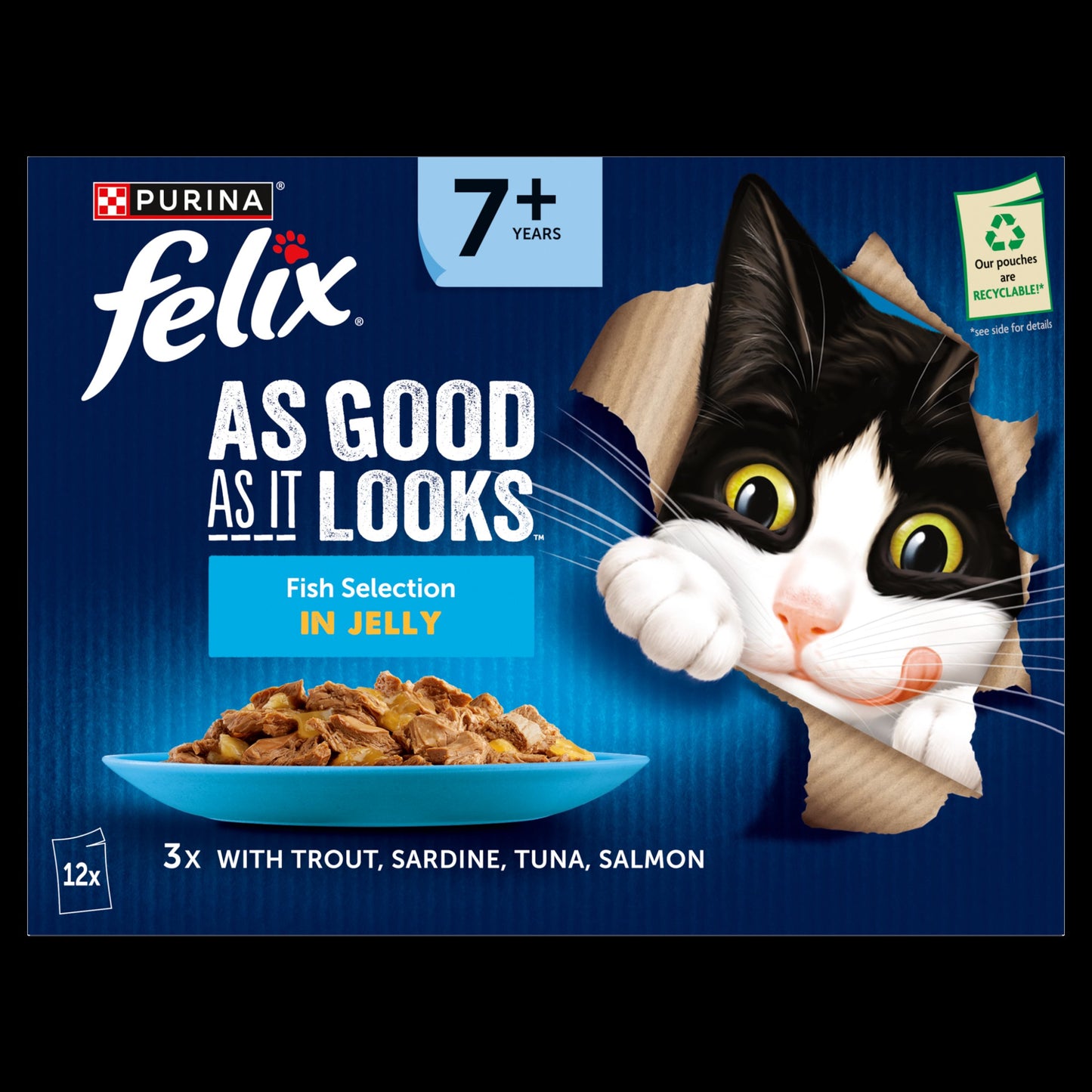 Felix As Good As it Looks Senior 7+ Fish in Jelly Wet Cat Food