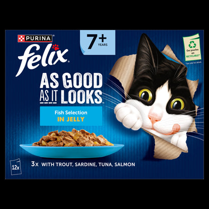 Felix As Good As it Looks Senior 7+ Fish in Jelly Wet Cat Food