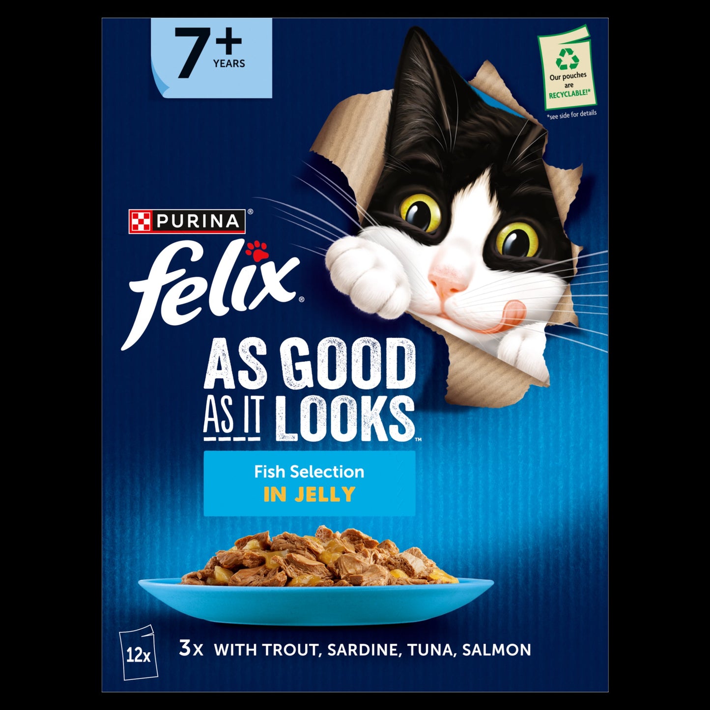Felix As Good As it Looks Senior 7+ Fish in Jelly Wet Cat Food
