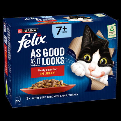 Felix As Good As it Looks Senior 7+ Meat in Jelly Wet Cat Food