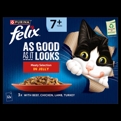Felix As Good As it Looks Senior 7+ Meat in Jelly Wet Cat Food