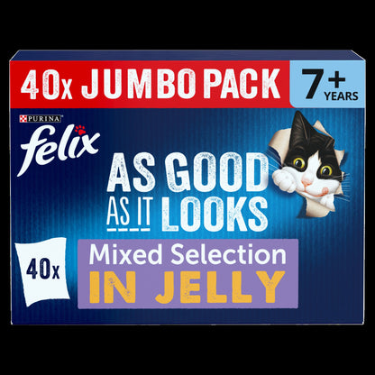 Felix As Good As it Looks Senior 7+ Mixed in Jelly Wet Cat Food