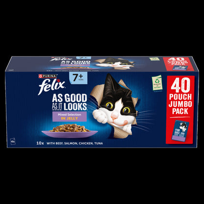 Felix As Good As it Looks Senior 7+ Mixed in Jelly Wet Cat Food