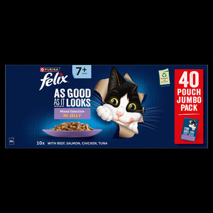 Felix As Good As it Looks Senior 7+ Mixed in Jelly Wet Cat Food