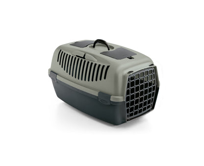 Stefanplast Gulliver 2 Pet Carrier with Plastic Door - Grey