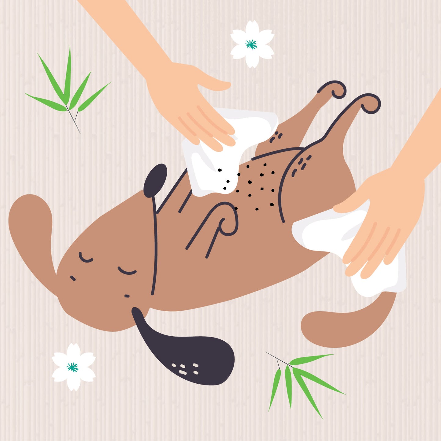 Nilaqua Pets Biodegradable Bamboo Pet Wipes Apple Refills