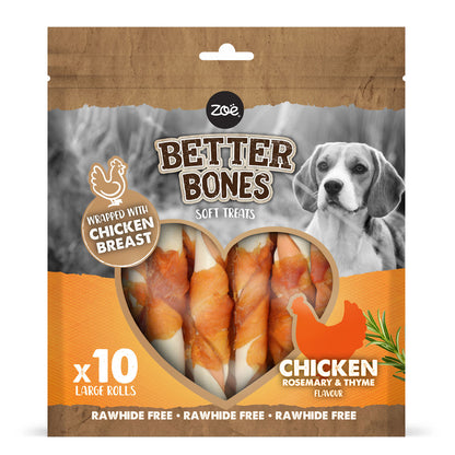 Zoe Better Bones Chicken Wrap Large Rolls for Dogs