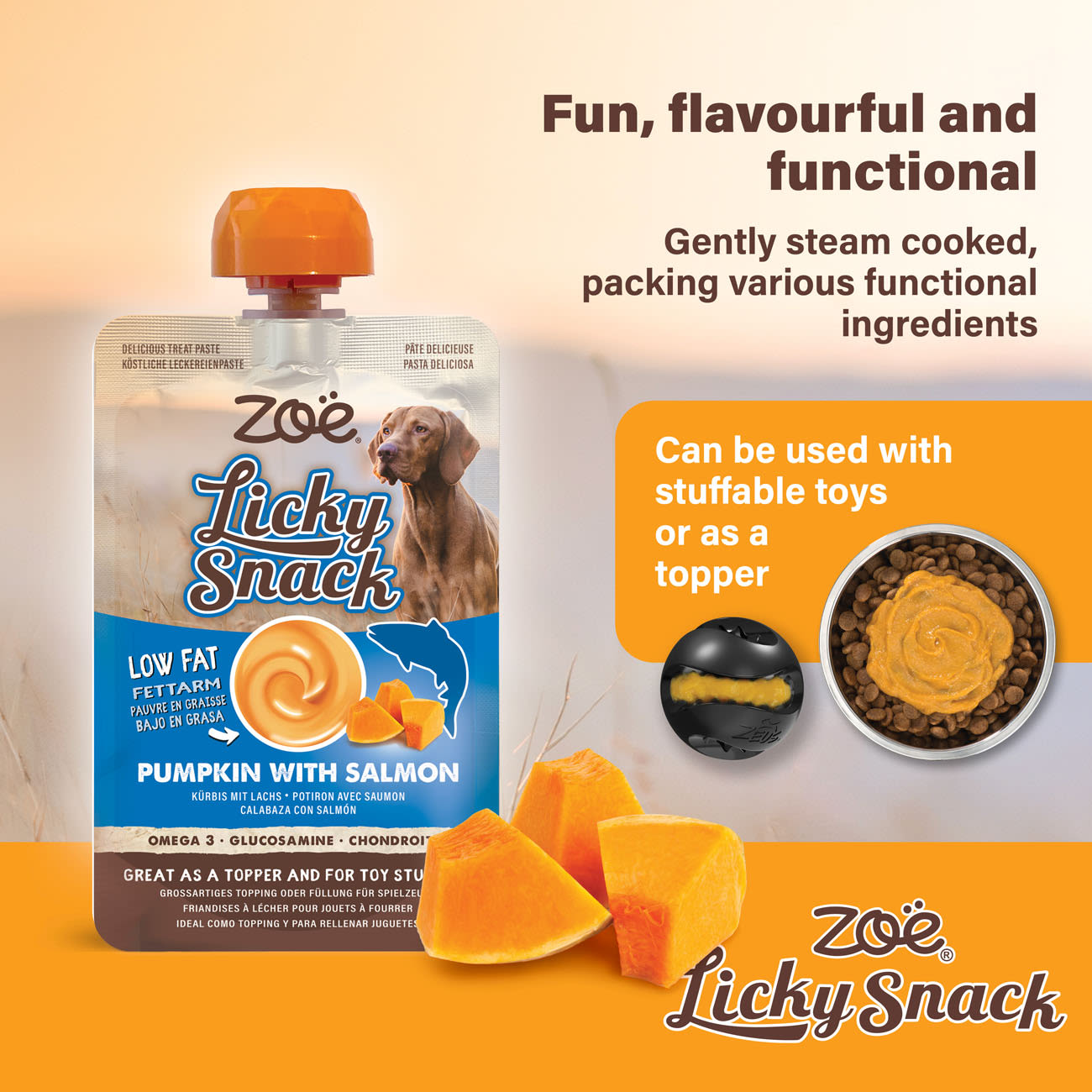 Zoe Licky Snack Pumpkin & Salmon Recipe Dog Treat