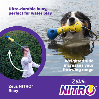 Zeus Nitro Weighted Buoy with Rope Dog Toy