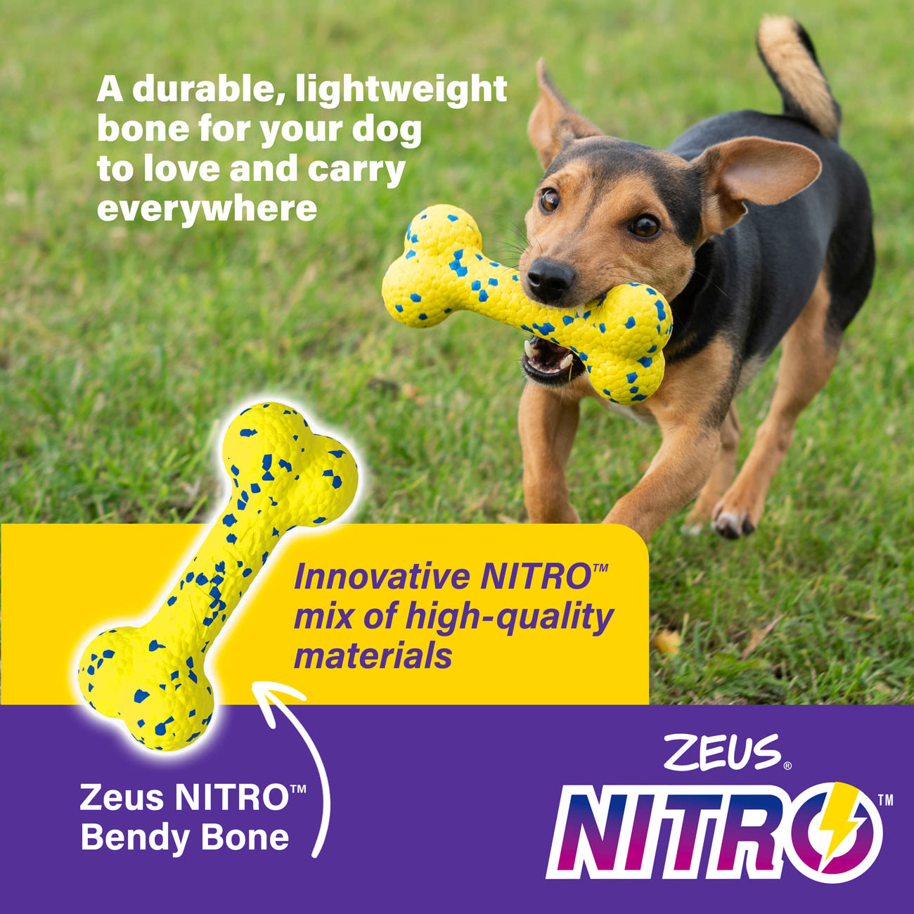 Zeus Nitro Bendy Bone Dog Toy