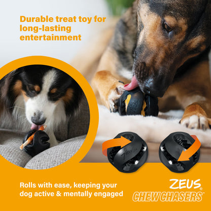 Zeus ChewChasers Treat Ball Dog Toy
