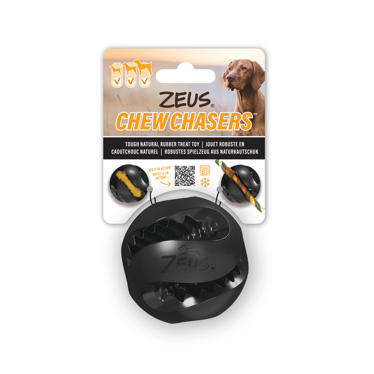 Zeus ChewChasers Treat Ball Dog Toy