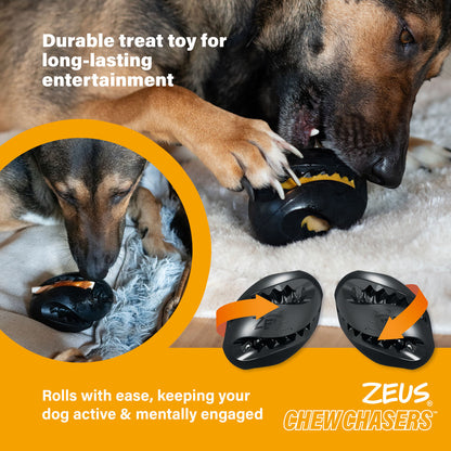 Zeus ChewChasers Treat Rugby Dog Toy