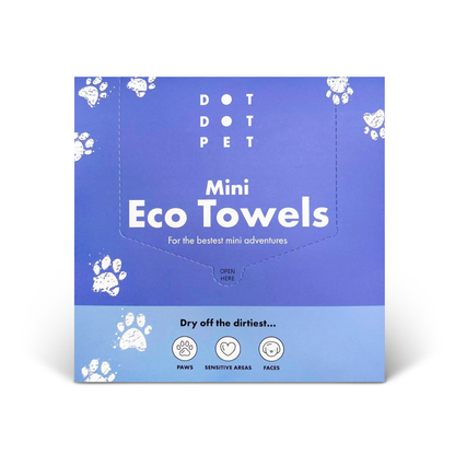 DotDotPet Biodegradable Mini Eco Dog Towels - 10 Pack