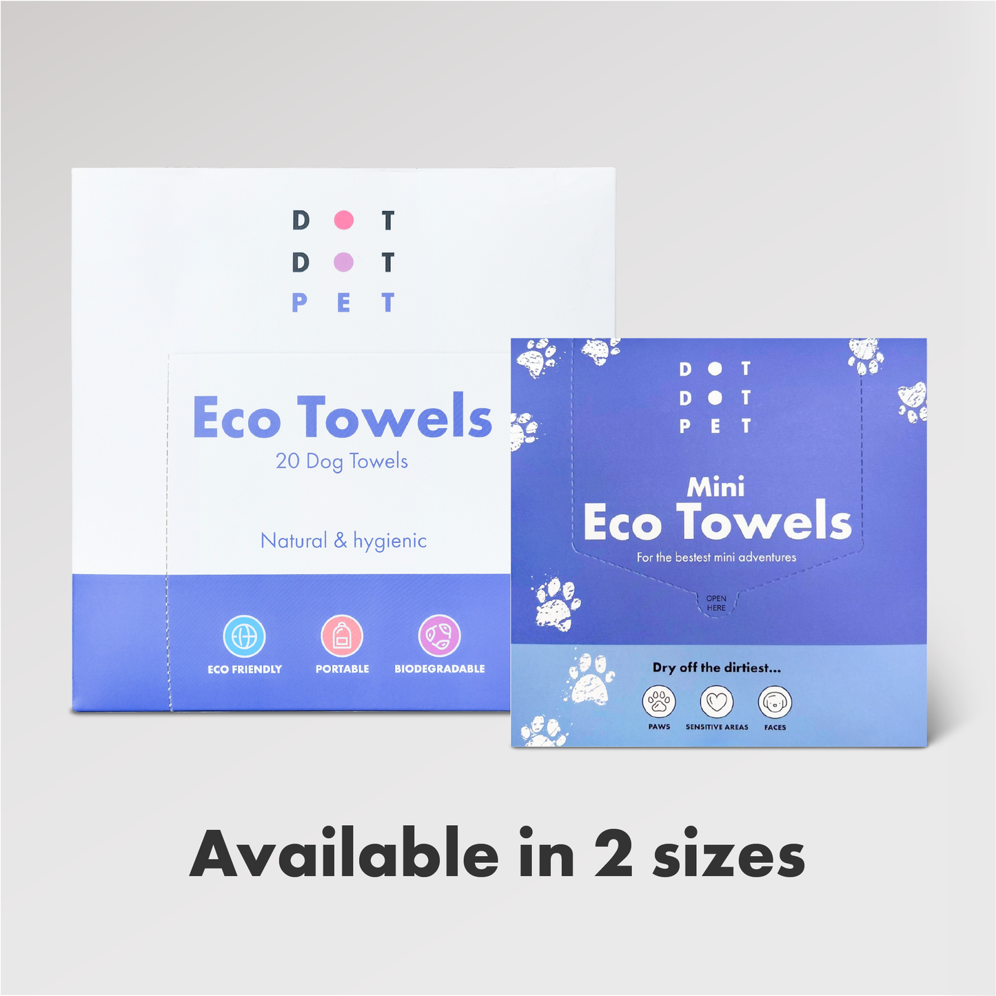 DotDotPet Biodegradable Mini Eco Dog Towels - 10 Pack