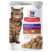 Hill's Science Plan Feline Adult Sensitive Stomach & Skin with Turkey Pouch Wet Cat Food