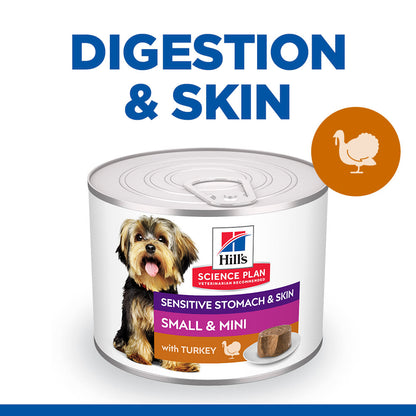 Hill's Science Plan Sensitive Stomach & Skin Small & Mini Adult Mousse with Turkey Wet Dog Food