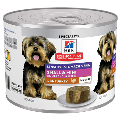 Hill's Science Plan Sensitive Stomach & Skin Small & Mini Adult Mousse with Turkey Wet Dog Food
