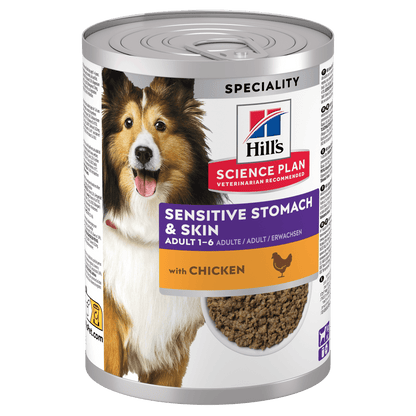 Hill's Science Plan Canine Adult Sensitive Stomach & Skin with Chicken Can Wet Dog Food