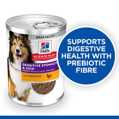 Hill's Science Plan Canine Adult Sensitive Stomach & Skin with Chicken Can Wet Dog Food