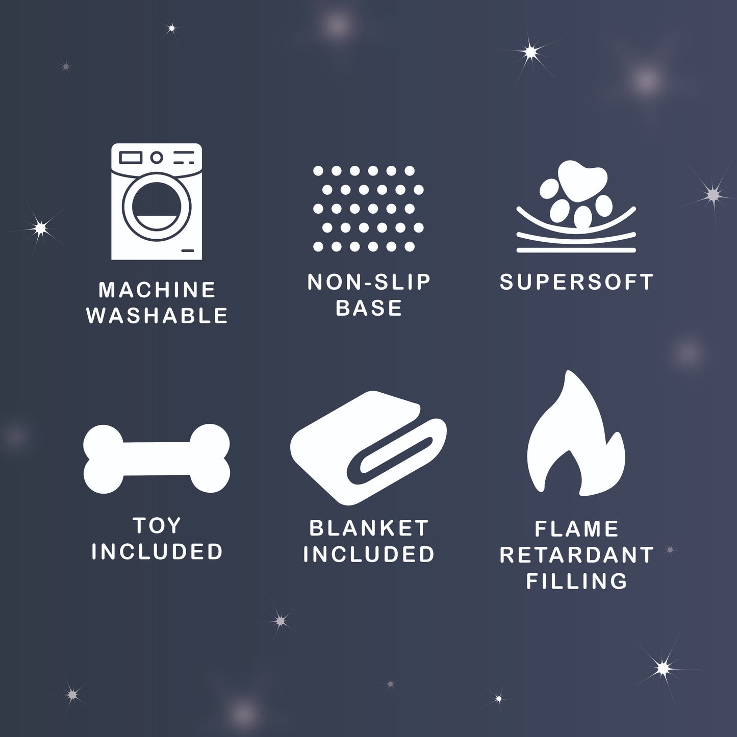 Dream Paws Neutral Check Dog Bed with Matching Blanket & Toy