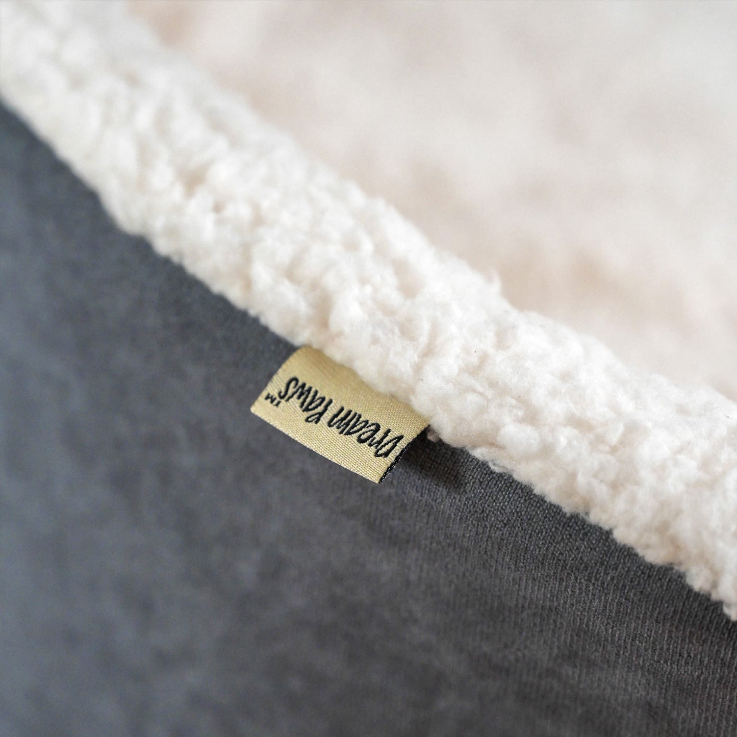 Dream Paws Grey Oval Velvet Dog Bed