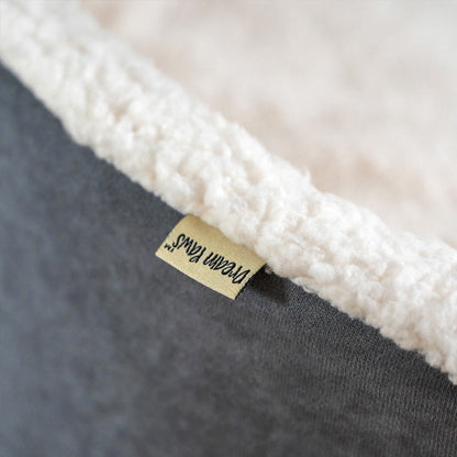 Dream Paws Grey Oval Velvet Dog Bed