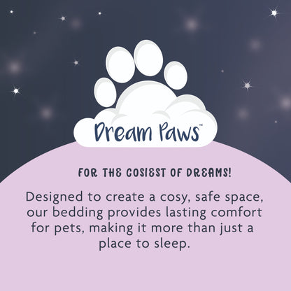 Dream Paws Grey Oval Velvet Dog Bed