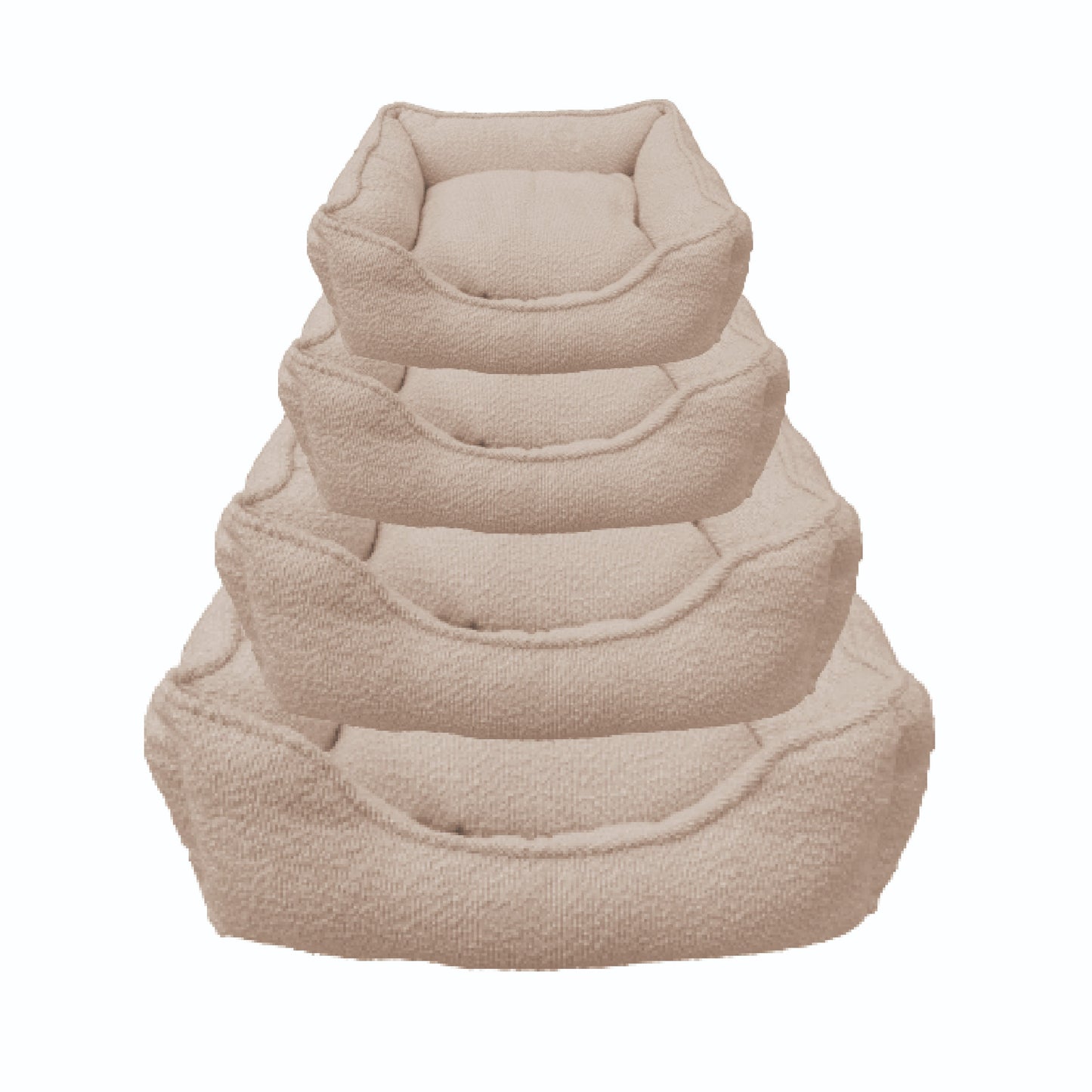 Dream Paws Almond White Boucle Dog Bed