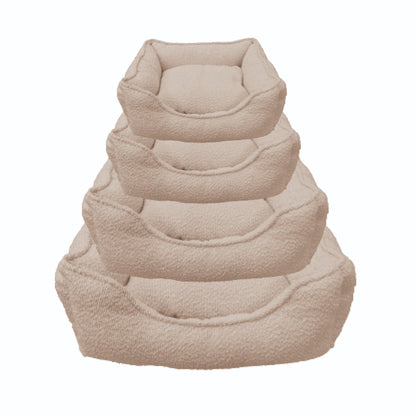 Dream Paws Almond White Boucle Dog Bed
