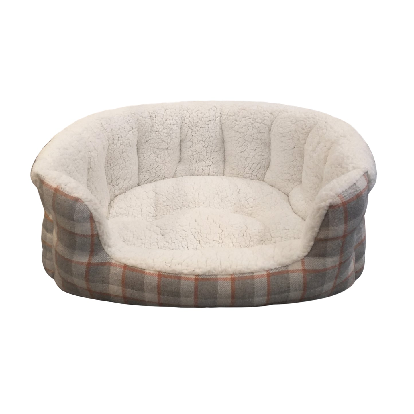 Dream Paws Grey Checked Cuddler Dog Bed