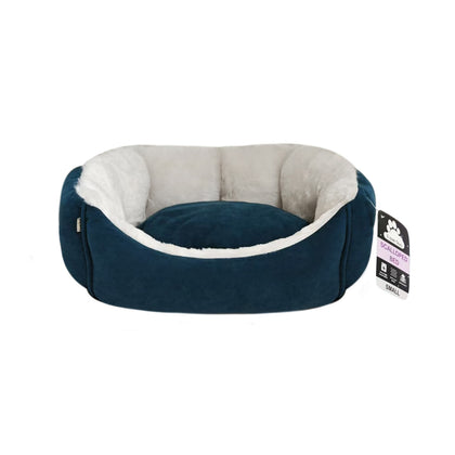 Dream Paws Soft Scalloped Blue Dog Bed