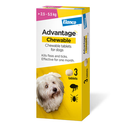 Advantage Chewable Flea and Tick Protection for Dogs - 3 Pack