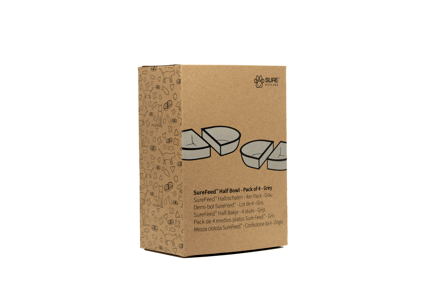 Surefeed Pet Feeder Half Bowl - Grey