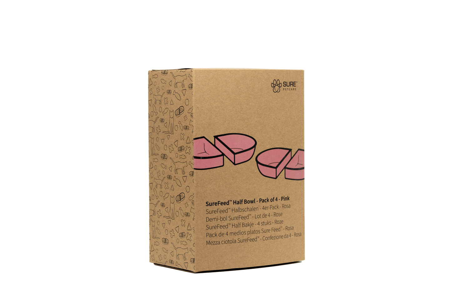 Surefeed Pet Feeder Half Bowl - Pink